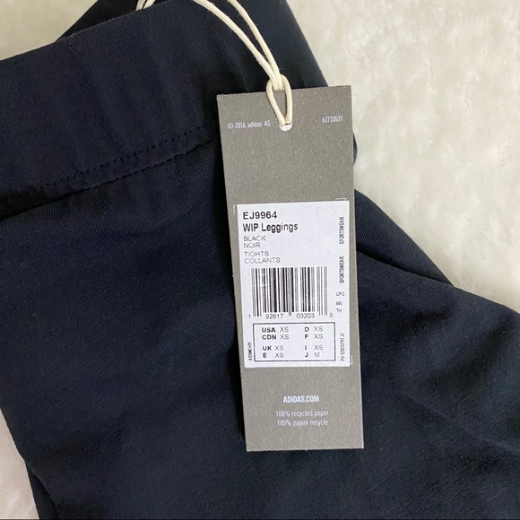 NWT Adidas black leggings size XS Floral Graphic - Picture 7 of 9
